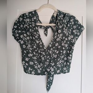 Saltwater Luxe Green Floral Crop Top